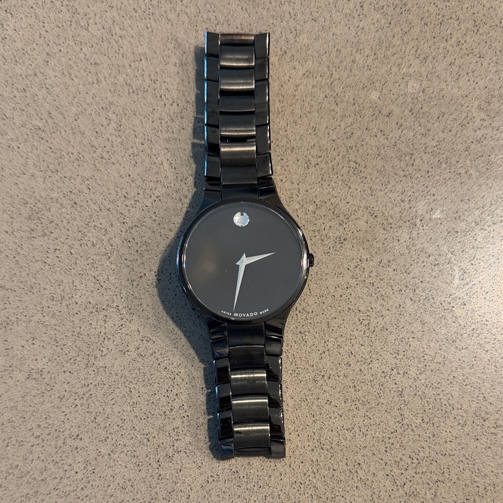 Movado Black Ceramic Museum Dial Watch